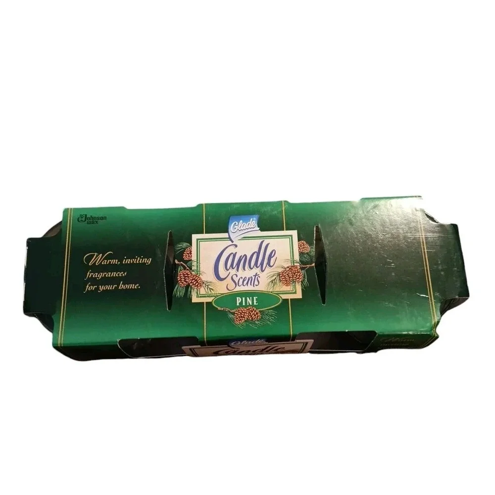 Glade Candle Scents 3 Candle Christmas PINE Value Pack 4oz Jars NOS Vtg 1996